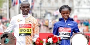 Eliud Kipchoge e Brigid Kosgei alla Maratona di Londra