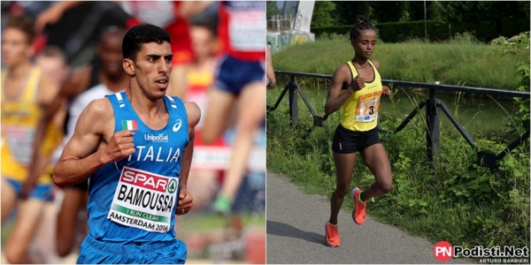 I vincitori di giornata, Abdoullah Bamoussa (Europei di Amsterdam 2016; Addisalem Belay Tegegn (mezza del Naviglio 2018))