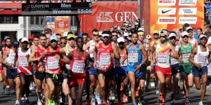 Partenza della maratona maschile