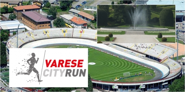 Sullo sfondo, lo stadio Ossola, sede arrivo gare; la fontana del Giardino degli Estensi, qui ci sarà un bellissimo passaggio