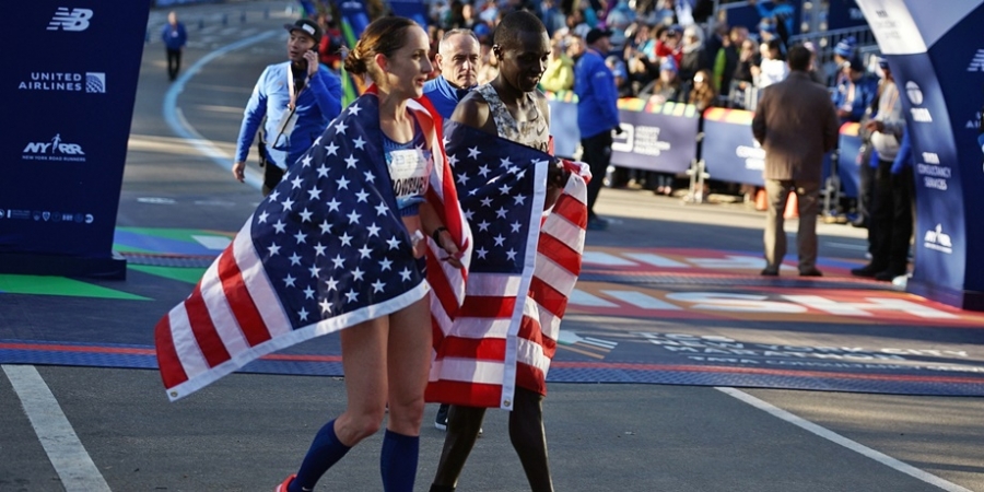 prima donna (Shannon Rowbury) e primo uomo (Anthony Rotich) alla Dash to the finish line