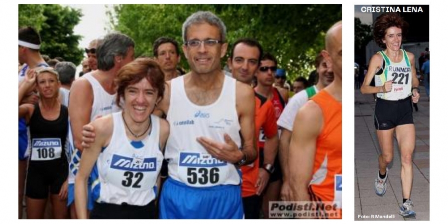 Cristina Lena con l'autore dell'articolo Rodolfo Lollini alla Mezza della Barona 2008 ed al Giro da Paura 2009