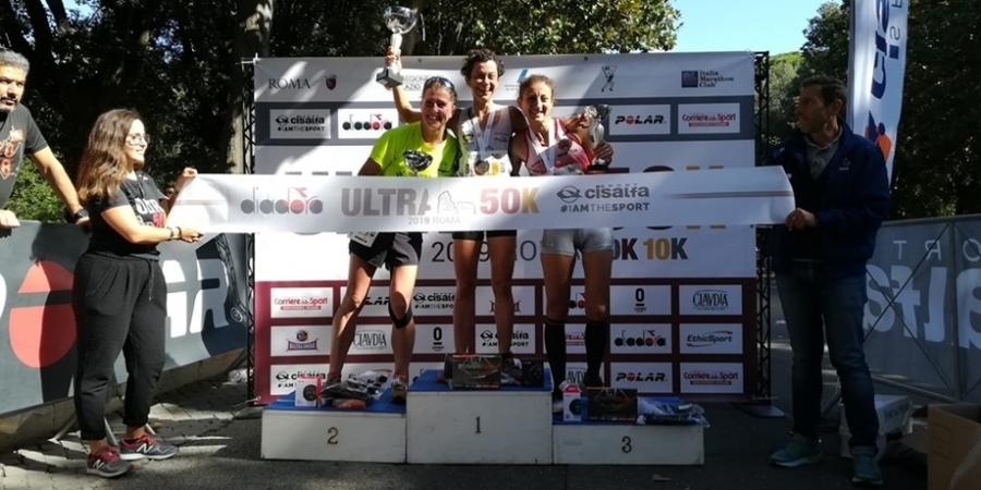 Il podio femminile della 50km