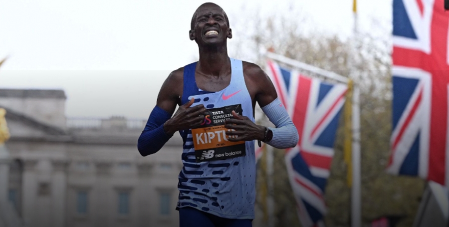 Kelvin Kiptum, all&#039;arrivo della maratona di Londra
