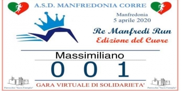 Il pettorale della gara virtuale