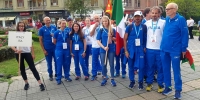 La rappresentativa italiana guidata da &quot;don&quot; Gregorio Zucchinali (a destra)