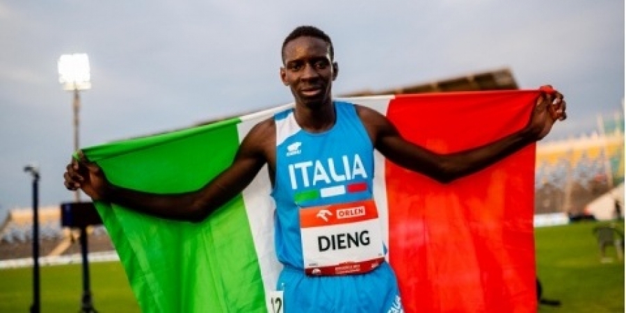Ndiaga Dieng dopo il bronzo agli europei a Bydgoszcz (Polonia) lo scorso giugno