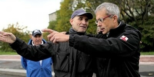 Paolo Nobili e Rodolfo Lollini all&#039;ingresso del parco di Trenno