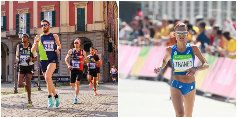 uno scatto dell'edizione 2022, in testa il vincitore Alessandro Bossi; Valeria Straneo, Olimpiadi di Rio de Janeiro