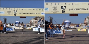 i vincitori della 35^ Venice Marathon: Sofiia Yaremchuk e Anderson Seroi