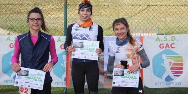 Il podio femminile del trail lungo