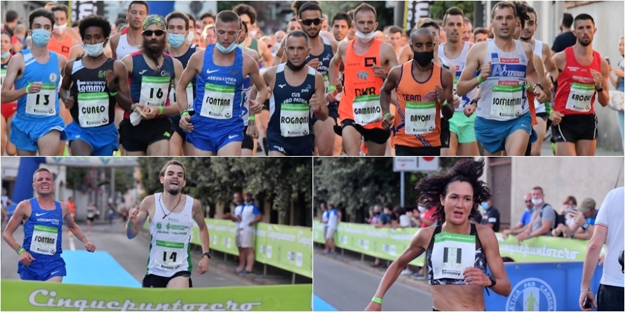 la partenza, la volata tra Davide Zopeta e Michele Fontana, l'arrivo in solitaria di Giulia Sommi