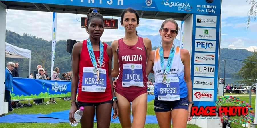 Podio femminile edizione 2022, da sinistra Nancy Kerage, Rebecca Lonedo, Barbara Bressi