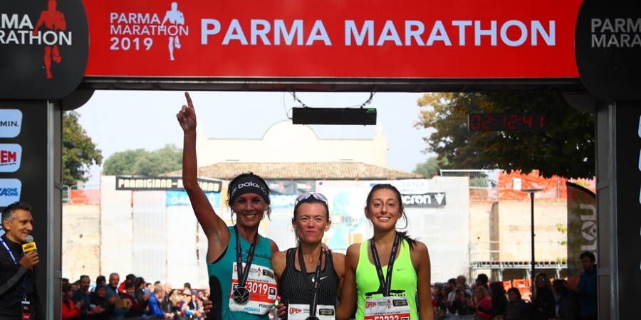 Il podio della Trenta2 del 2019: da sinistra Eliana Patelli, Valeria Straneo, Carolina Chisalè