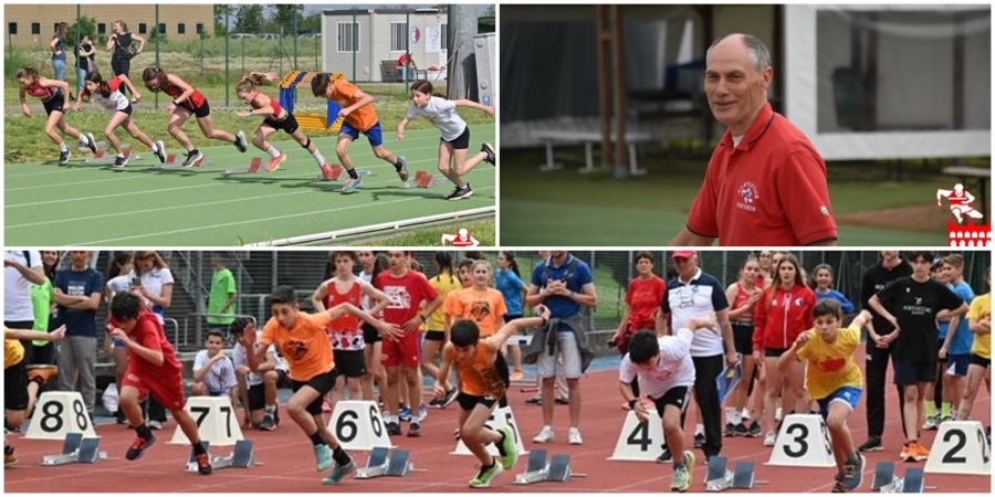 Lo sguardo compiaciuto di un dirigente dell&#039;Atletica Piacenza, che osserva i giovani atleti