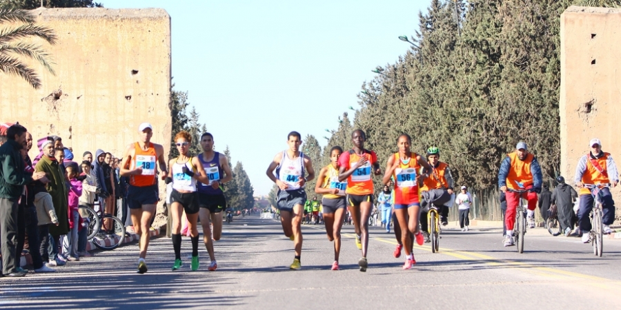 Un gruppetto alla maratona di Marrakech