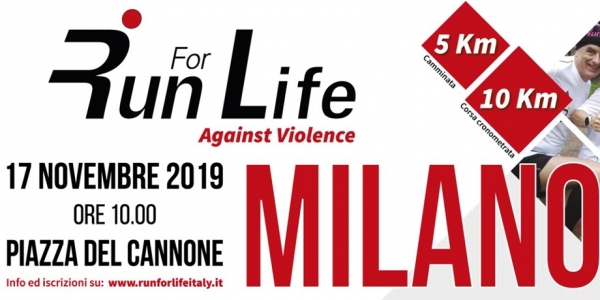 Run for Life against the Violence, domenica 17 novembre